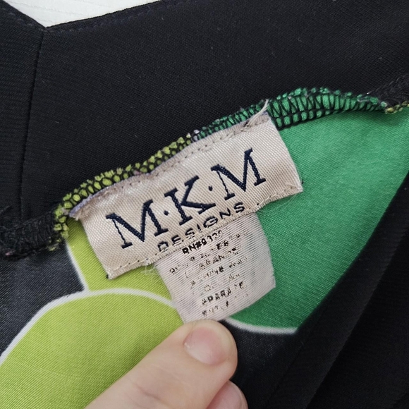 Y2K green abstract floral sleeveless blouse - Picture 3 of 3